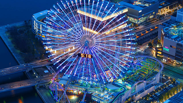 横浜コスモワールドの夜景（みなとみらい）